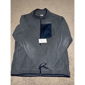 Columbia Men's Charcoal Gray Fleece Jacket size XL in Great Cond.
